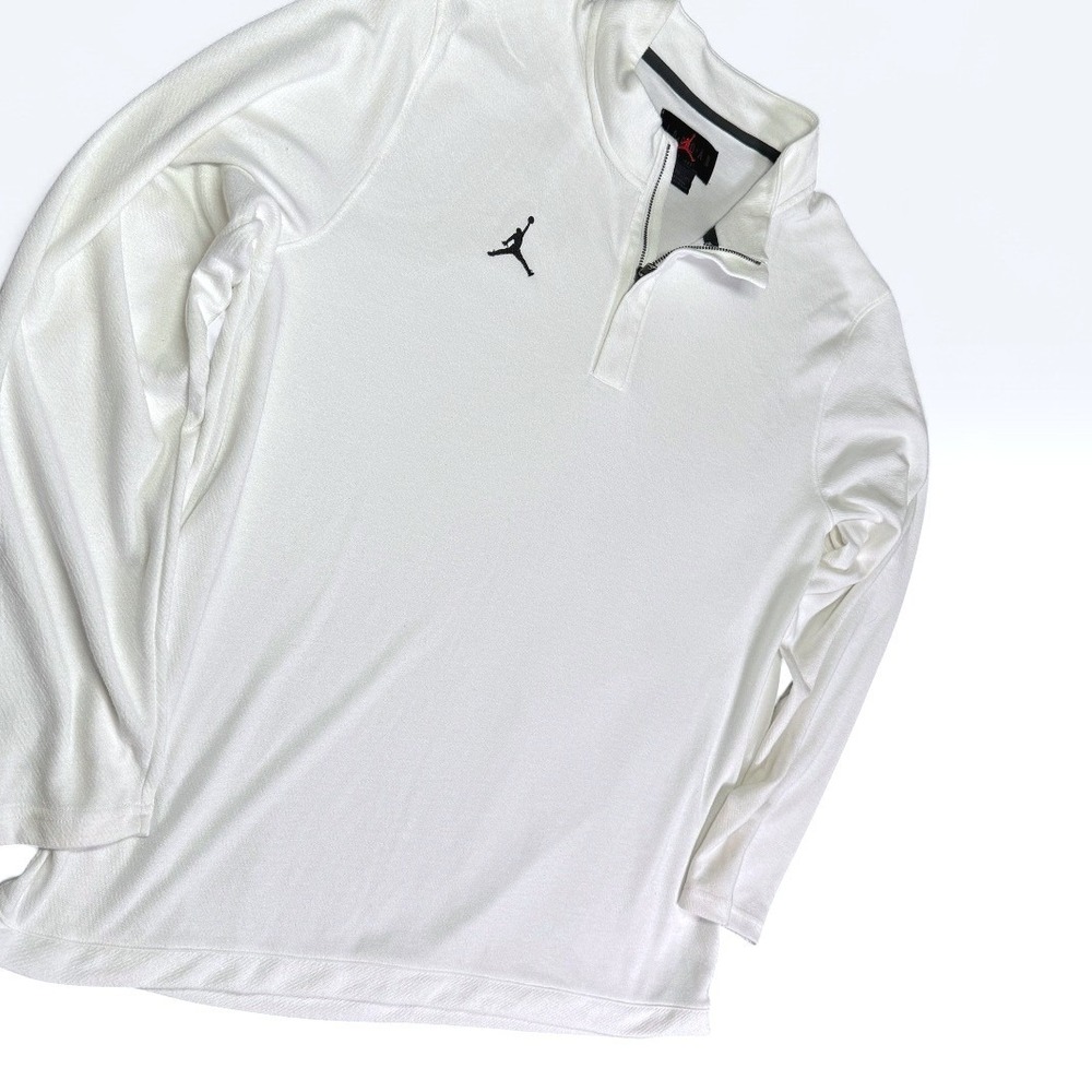 Jordan Team Dri-Fit Half Zip Pullover Men Size 2XL White Long Sleeve Sweatshirt